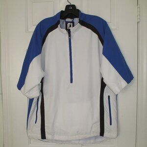 FootJoy Mens S/S "Lake Chelan" (WA) Blue & White 1/2 Zip Golf Windbreaker NWOT-M